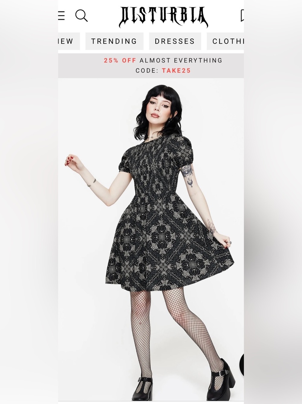 Disturbia Ritual Mini Dress Mini Dress in Black & Cream Size 4 NWT